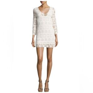 NWT Ba&sh Elza White Lace Mini Dress in Ecru Size 6